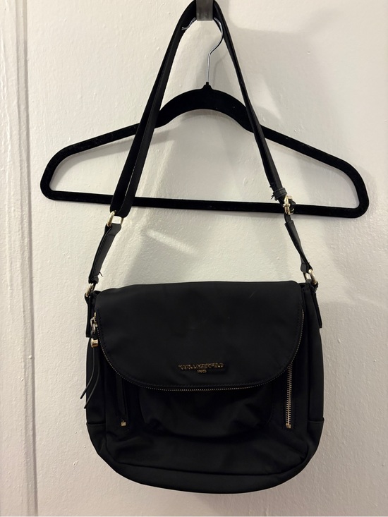 Karl Lagerfeld Handbags - Karl Lagerfeld Black Nylon Shoulder Bag with Gold Hardware